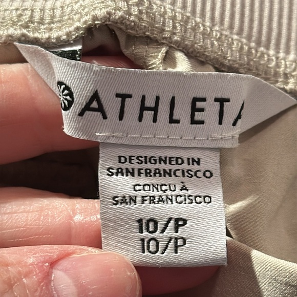 Athleta Pants Womens Size 10/P Brookyln Ankle Beige Lightweight Pull On / NWT - Picture 9 of 10